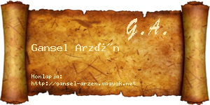 Gansel Arzén névjegykártya